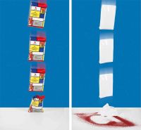 織物/BOPP袋(左方)可以從高達(dá)六米的地方跌落而不破損。 織物/BOPP袋(左方)可以從高達(dá)六米的地方跌落而不破損。